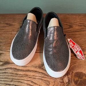 Vans Metalic Leather Slip On's    Women's Size 7    Men's Size 5.5    NWT